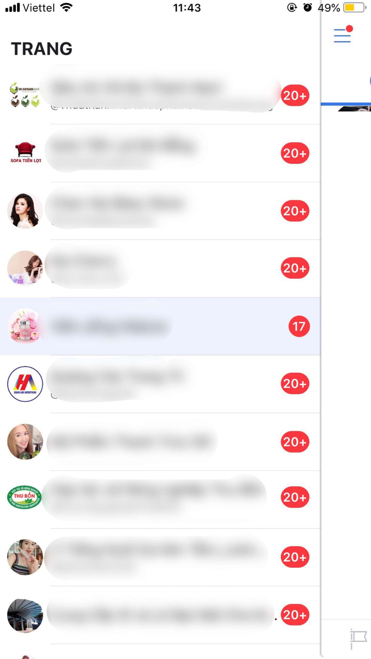 Danh sách Fanpage khách hàng 